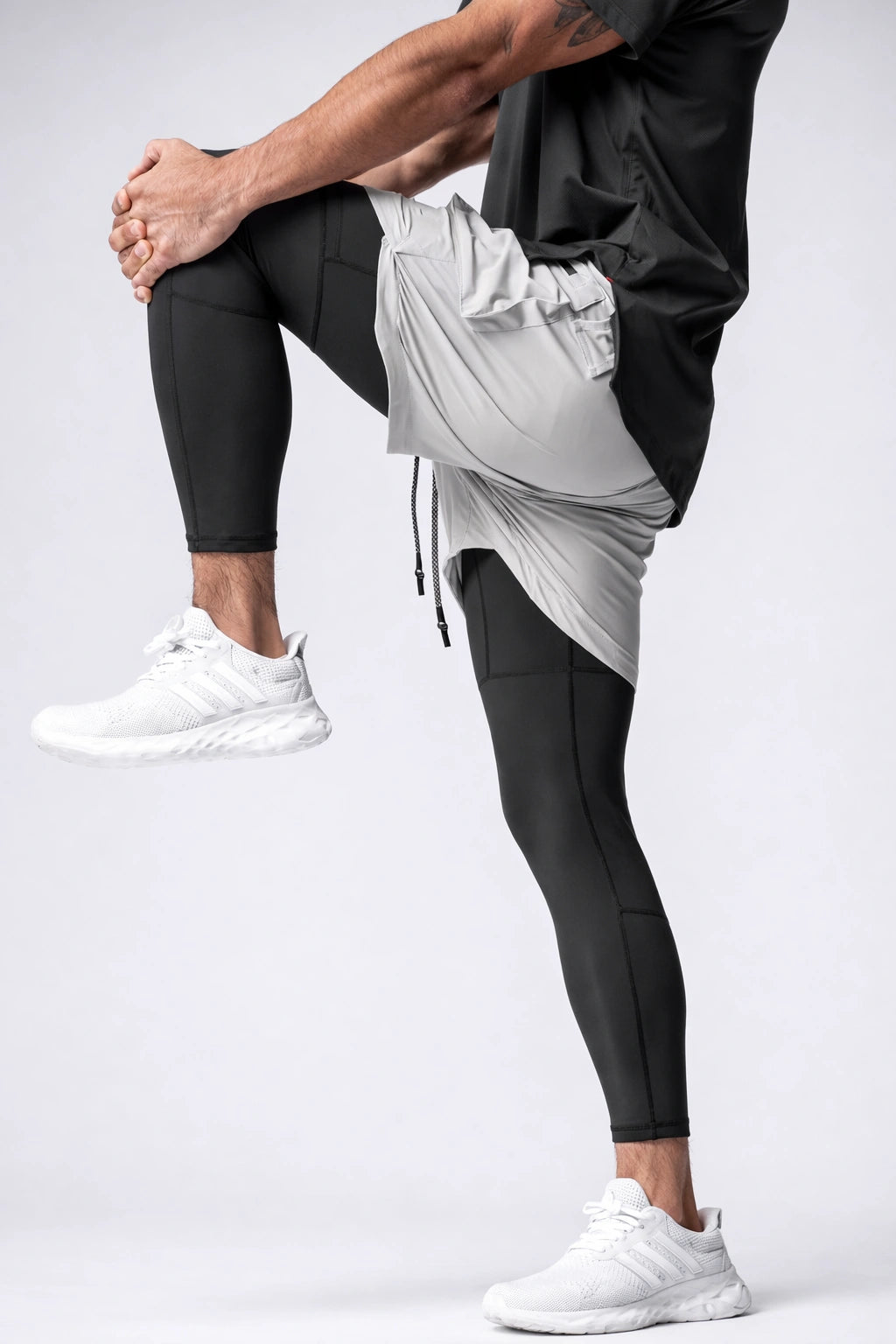 Short de Academia com Legging de Compressão