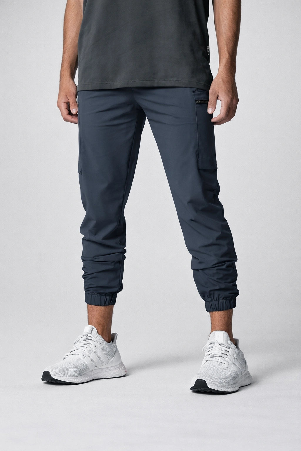Calça Masculina Esportiva Justa Respirável com Bolso Lateral