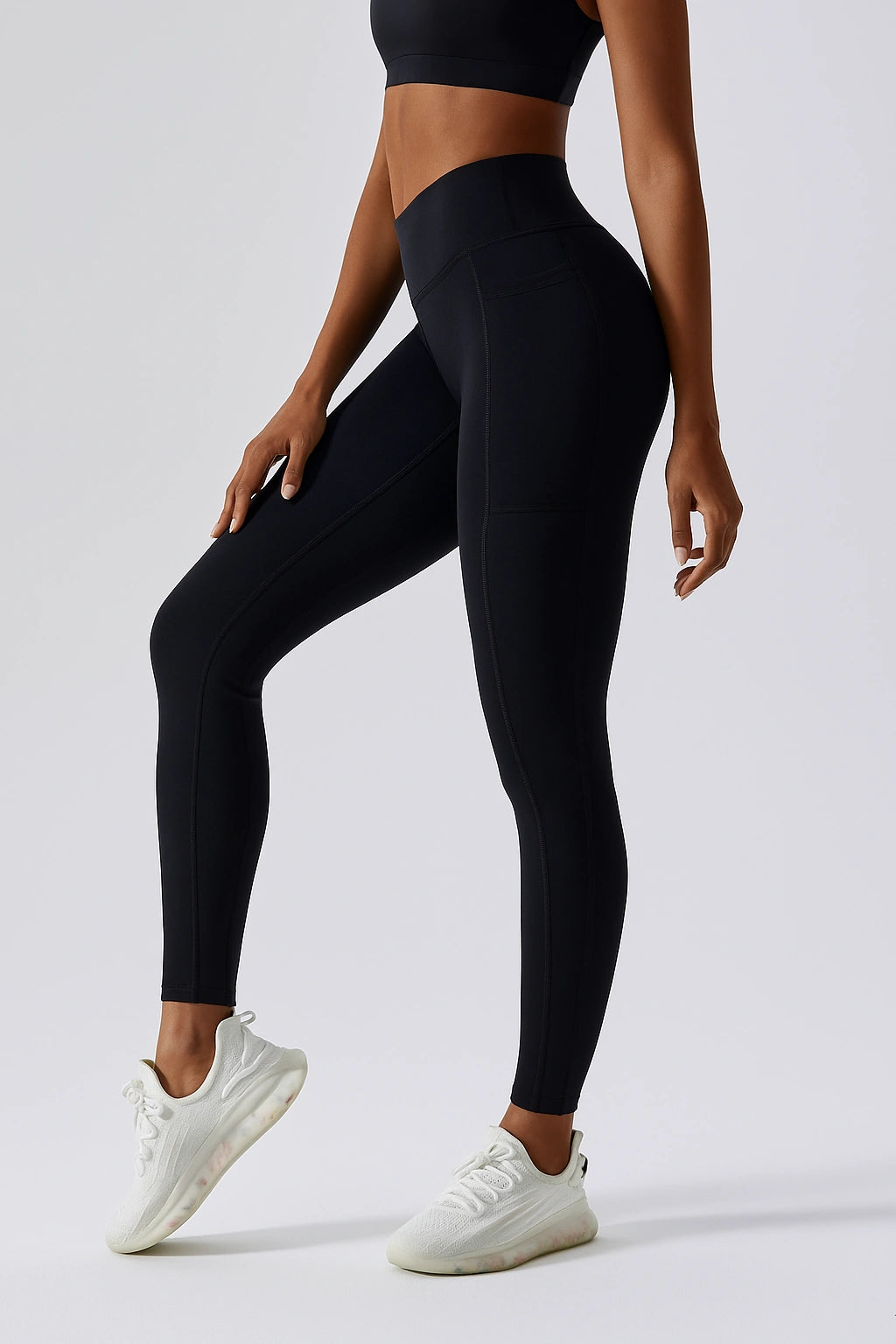 Calça Esportiva Leggings de academia Feminina Cintura Alta Respirável