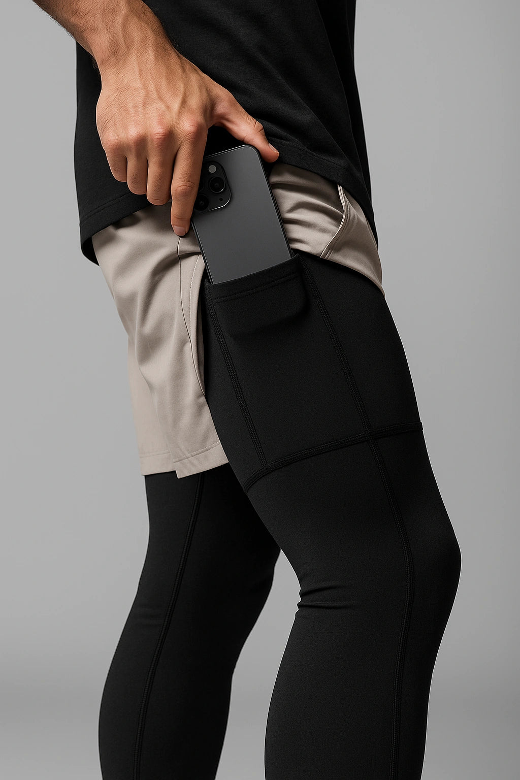Short de Academia com Legging de Compressão