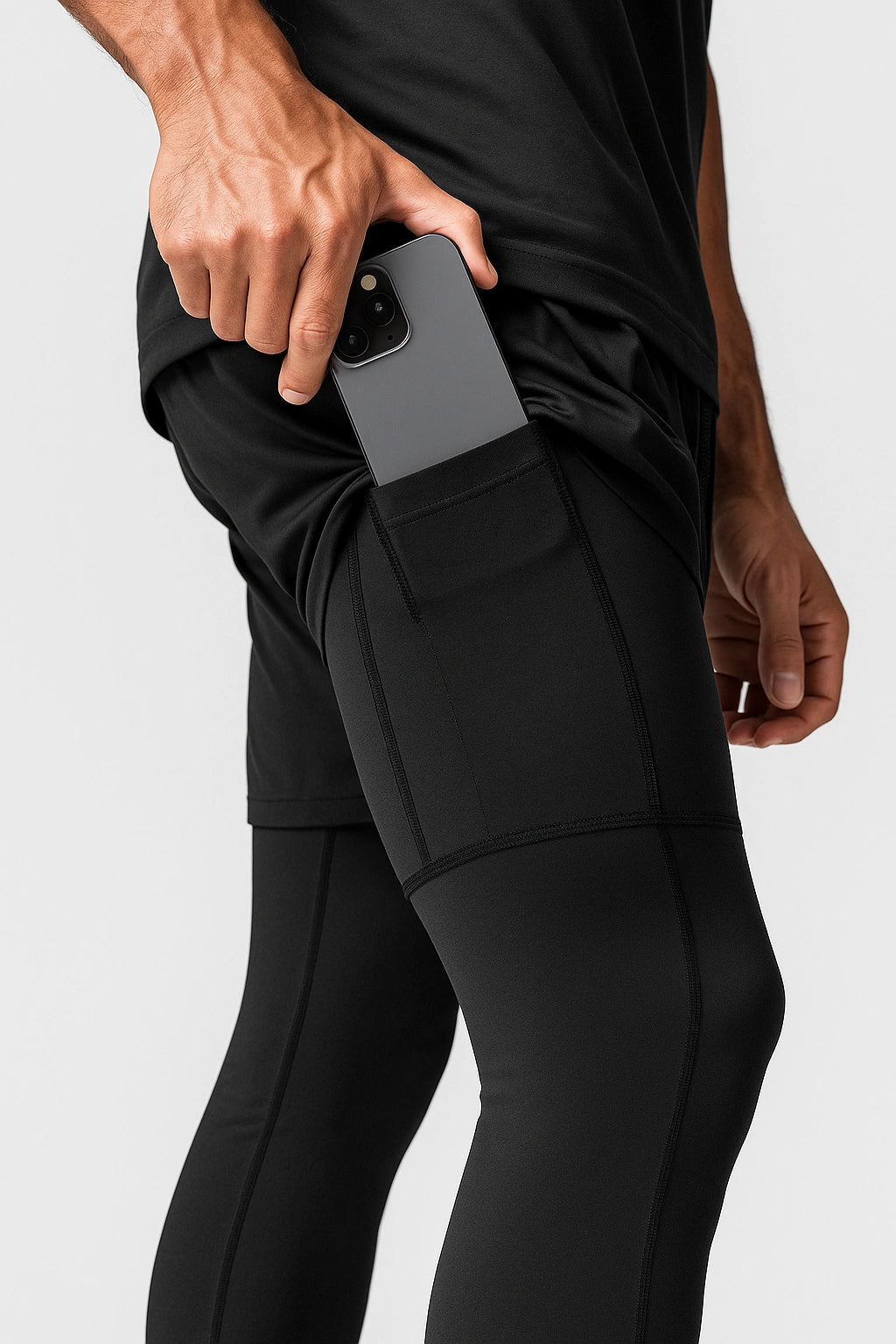 Short de Academia com Legging de Compressão