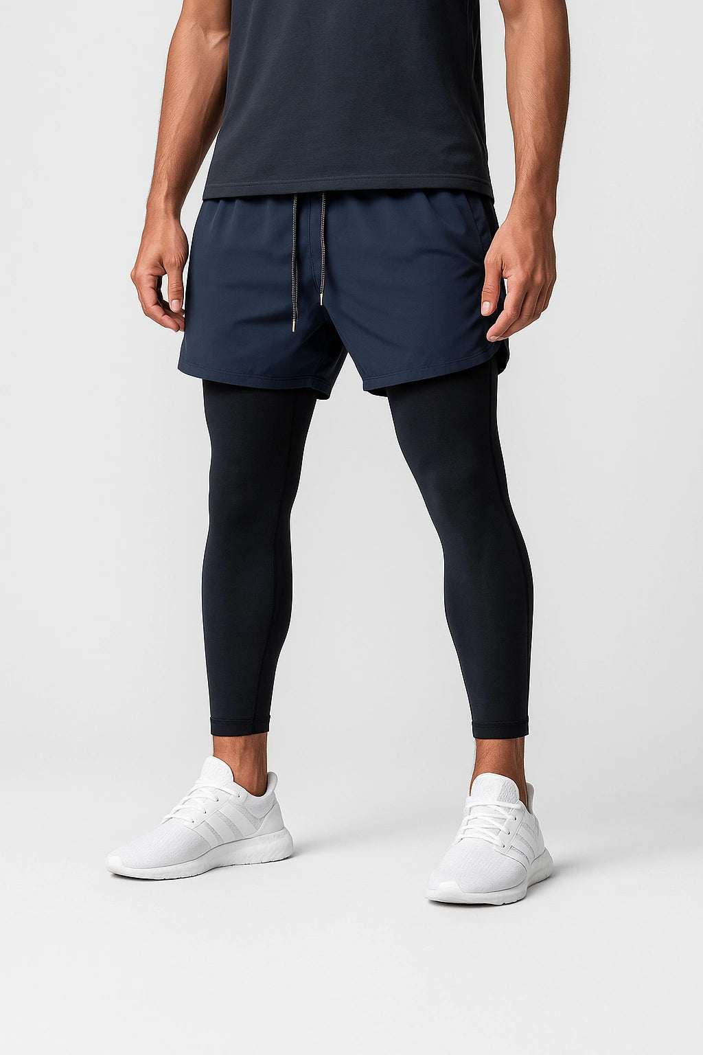 Short de Academia com Legging de Compressão