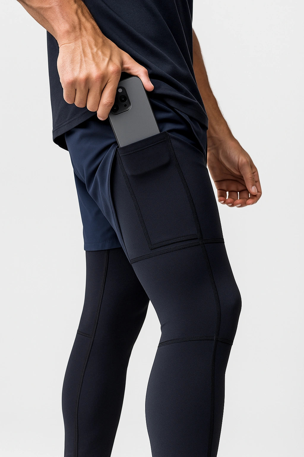 Short de Academia com Legging de Compressão
