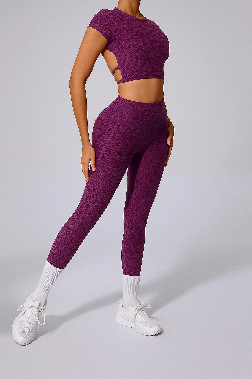 Conjunto Fitness Feminino Cropped Esportivo + Calça Legging
