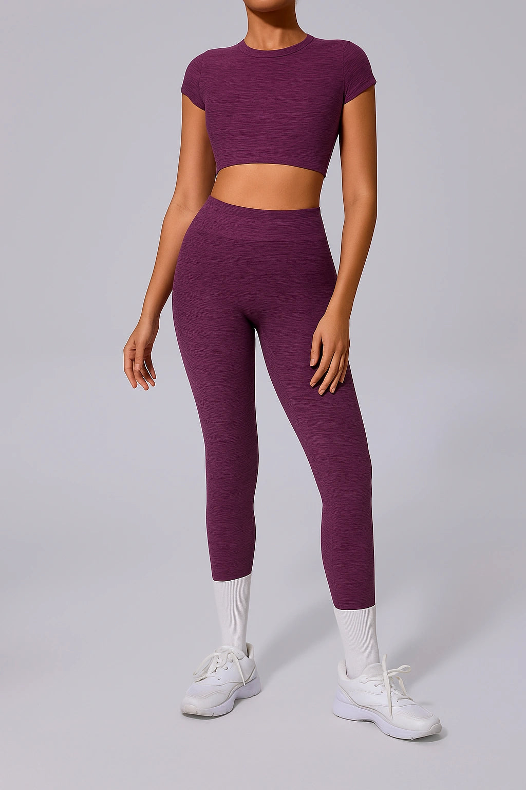 Conjunto Fitness Feminino Cropped Esportivo + Calça Legging