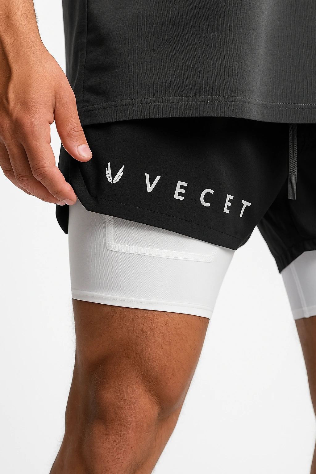 Short Esportivo de Academia Masculino Secagem rápida 2 em 1