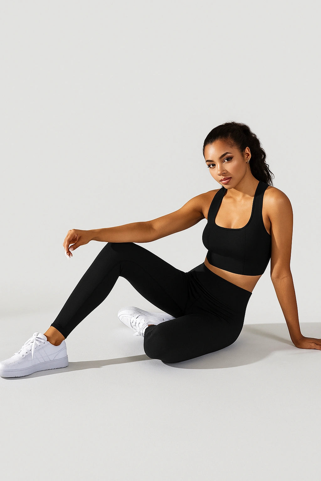 Conjunto Fitness Feminino Calça + Cropped Esportivo
