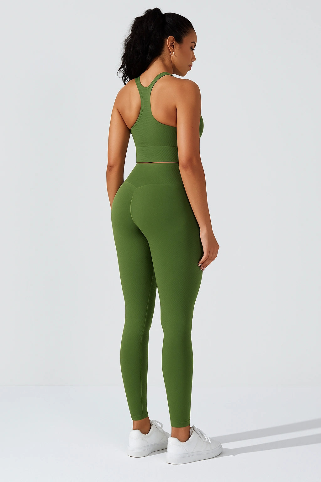 Conjunto Fitness Feminino com Top e Leggings de Cintura Alta