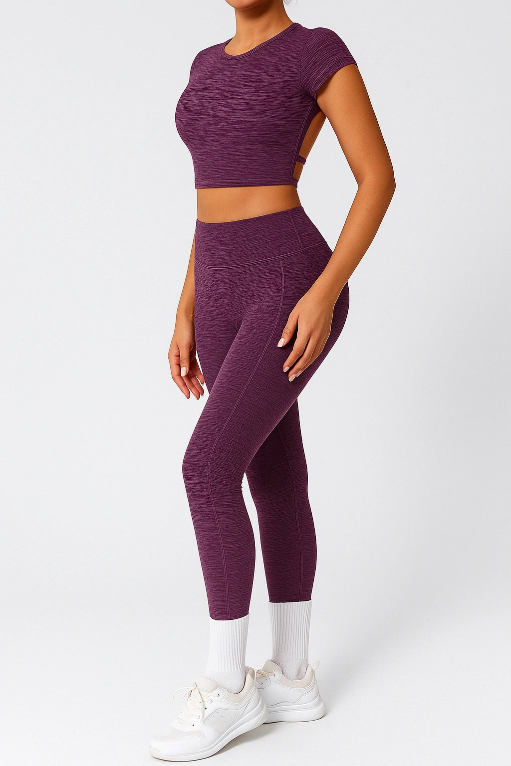 Conjunto Fitness Feminino Cropped Esportivo + Calça Legging
