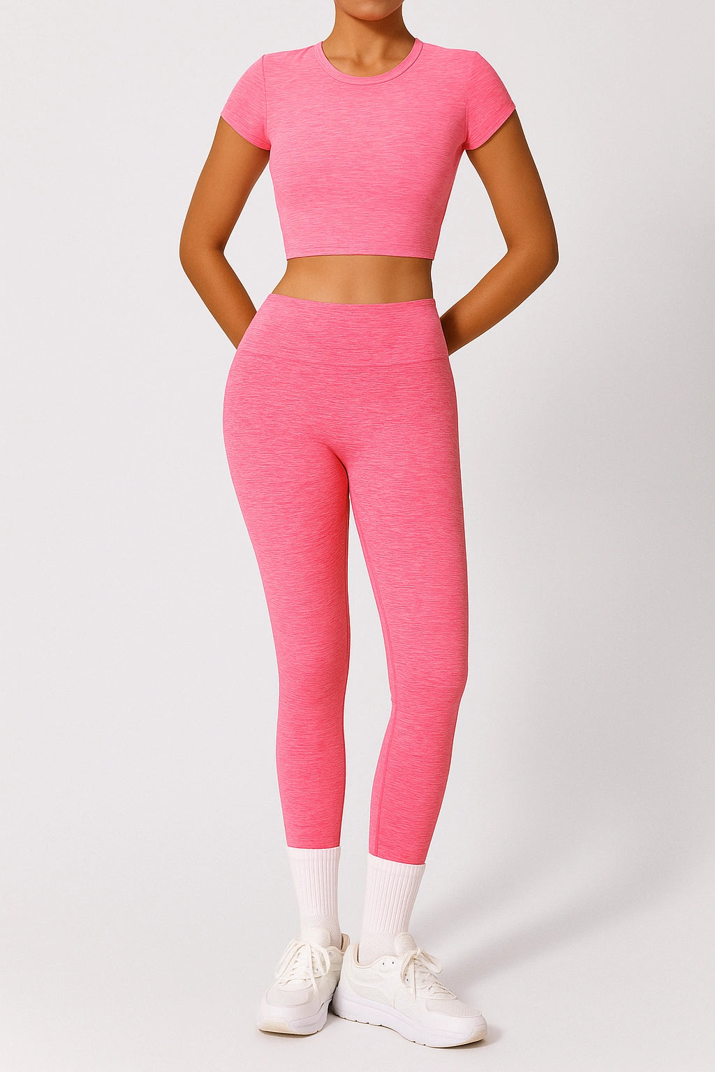 Conjunto Fitness Feminino Cropped Esportivo + Calça Legging