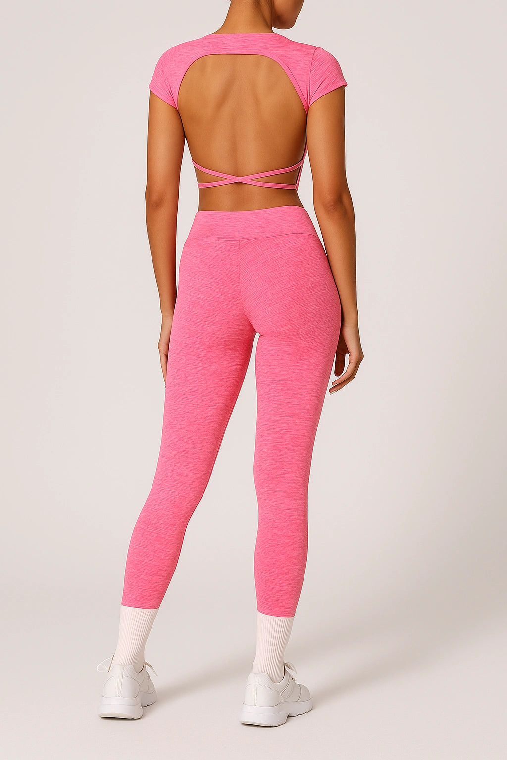 Conjunto Fitness Feminino Cropped Esportivo + Calça Legging