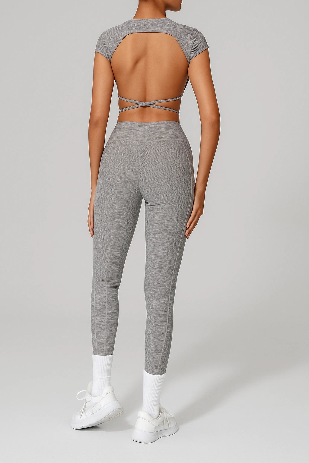 Conjunto Fitness Feminino Cropped Esportivo + Calça Legging