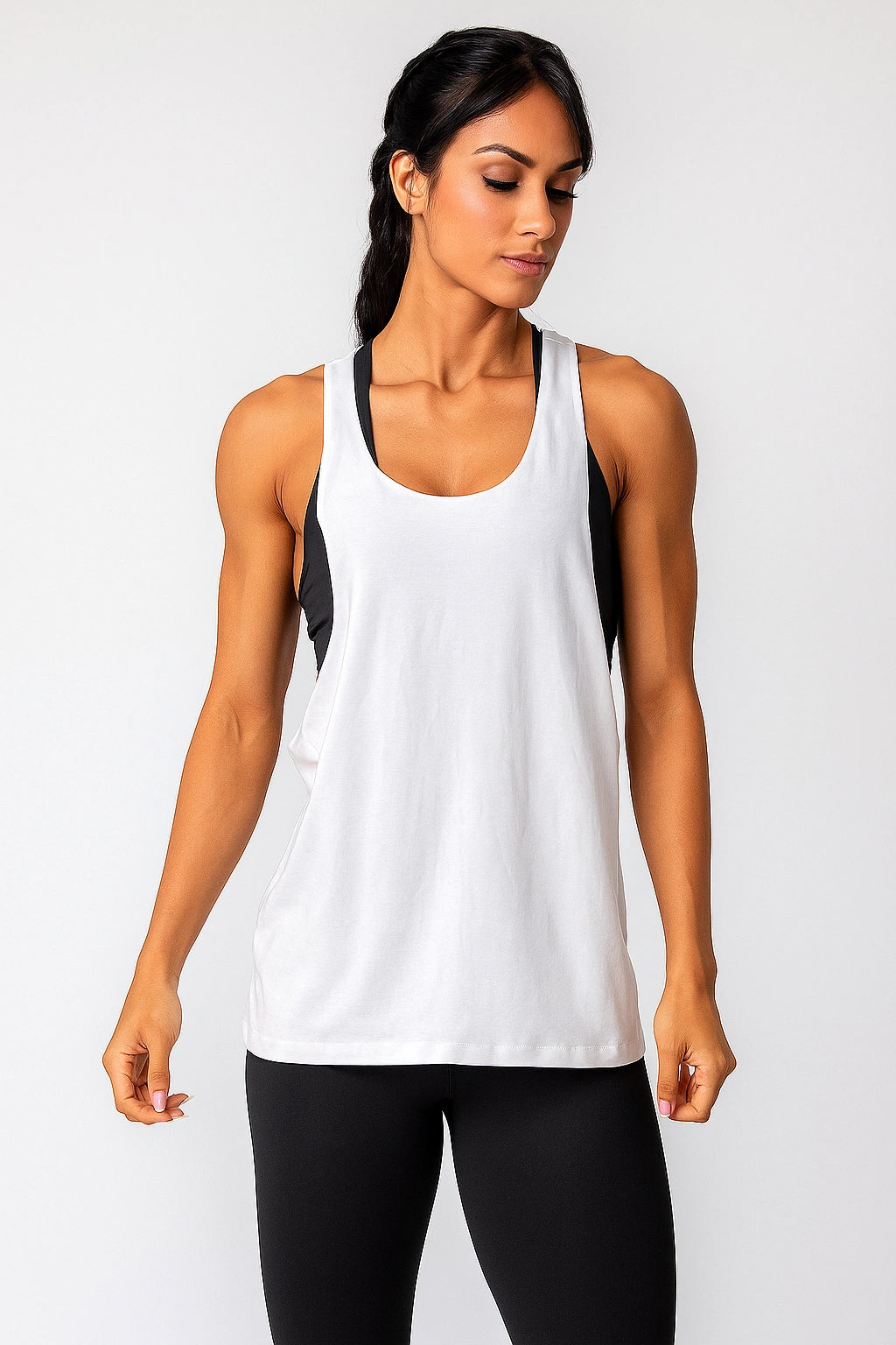 Camiseta Feminina Branca Respirável Fitness