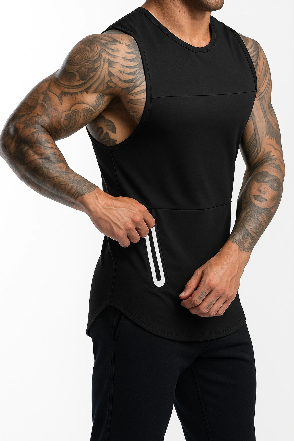 Regata Esportiva Masculina Academia - Com Bolso Lateral