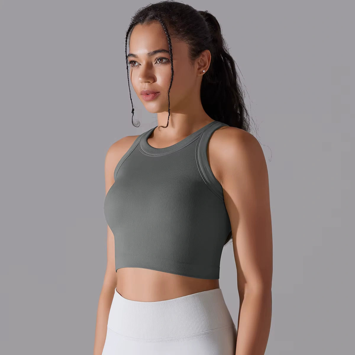 Cropped Fitness Feminino Regata Esportiva Respirável