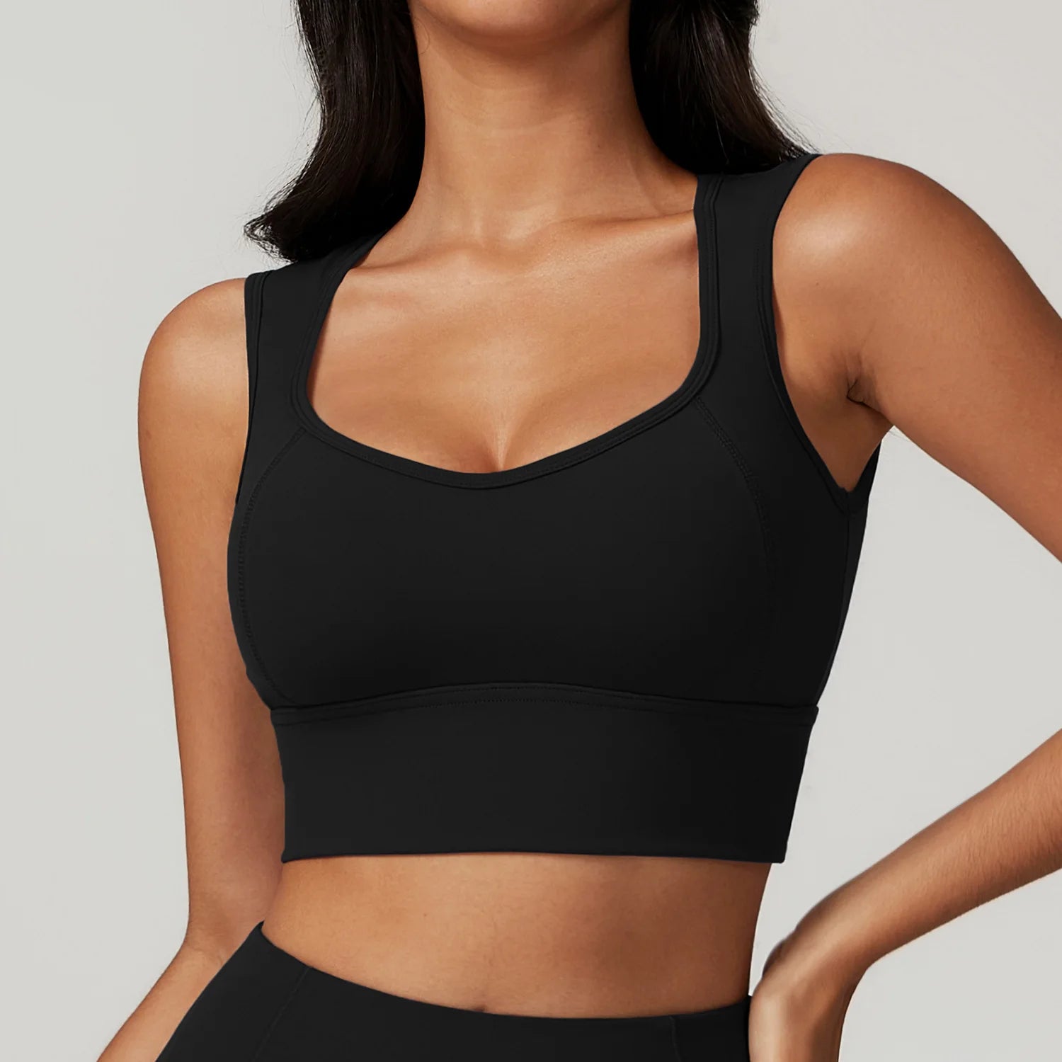 Cropped Fitness Feminino Costas Livres e Alta Sustentação