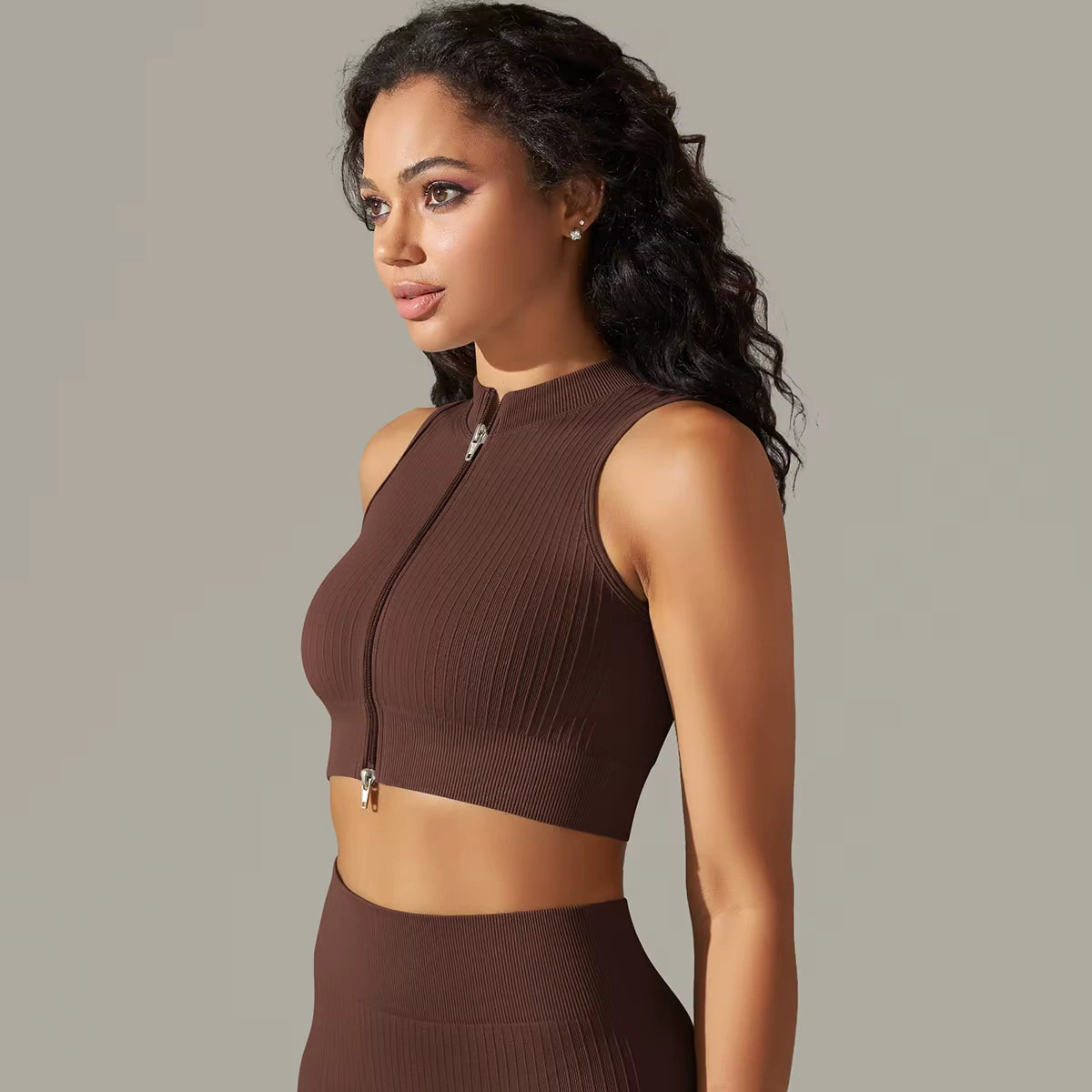 Cropped Regata Fitness Esportiva Feminina com Zíper