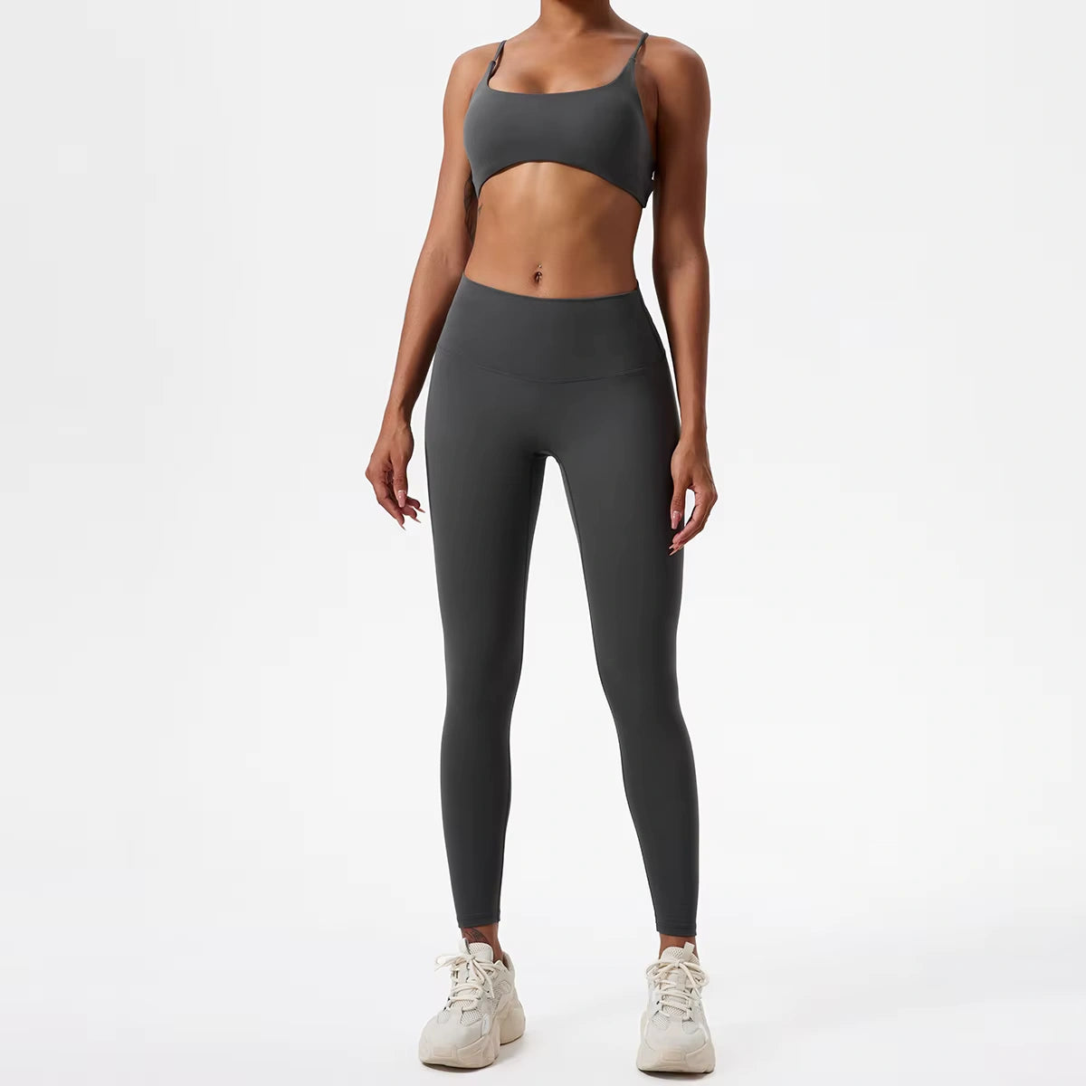 Conjunto Fitness Feminino Calça Legging + Top Esportivo Respirável