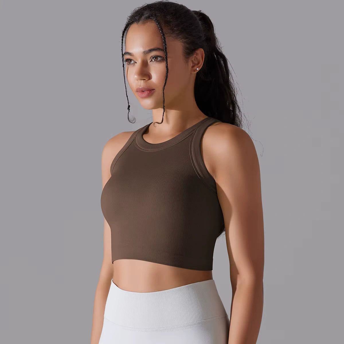 Cropped Fitness Feminino Regata Esportiva Respirável