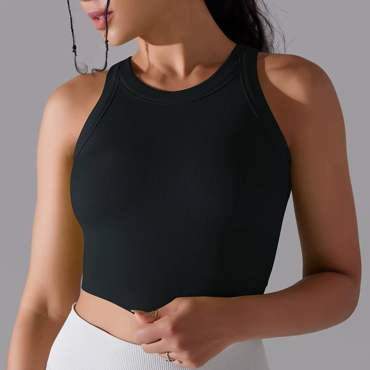 Cropped Fitness Feminino Regata Esportiva Respirável
