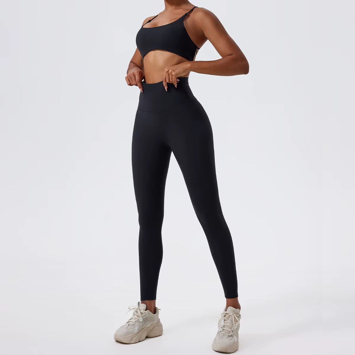 Conjunto Fitness Feminino Calça Legging + Top Esportivo Respirável