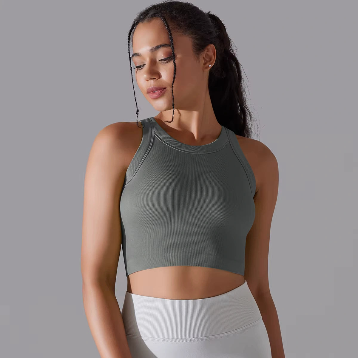 Cropped Fitness Feminino Regata Esportiva Respirável