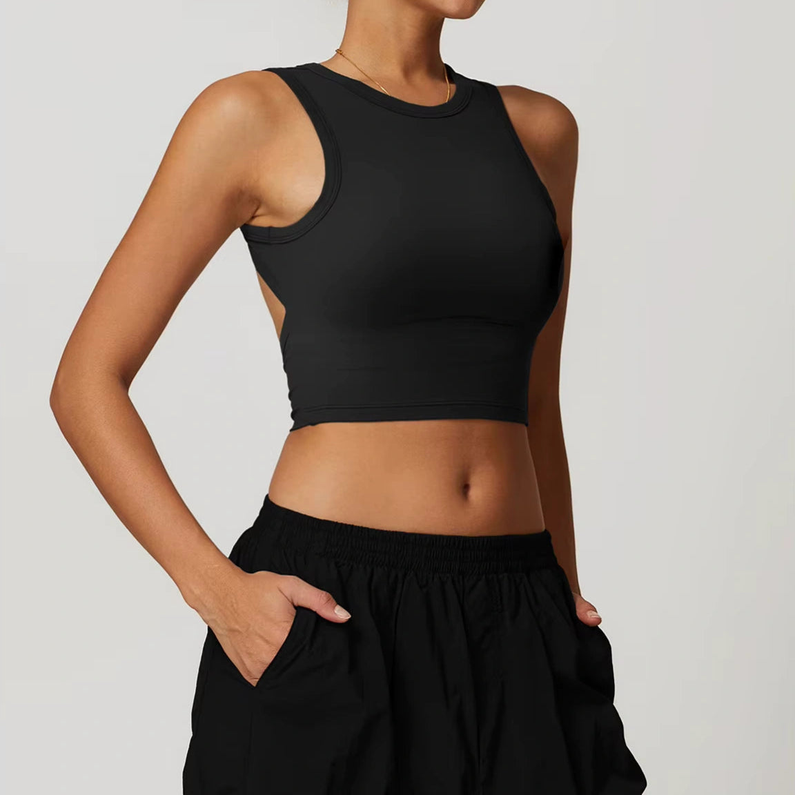 Cropped Fitness Feminino de Secagem Rápida