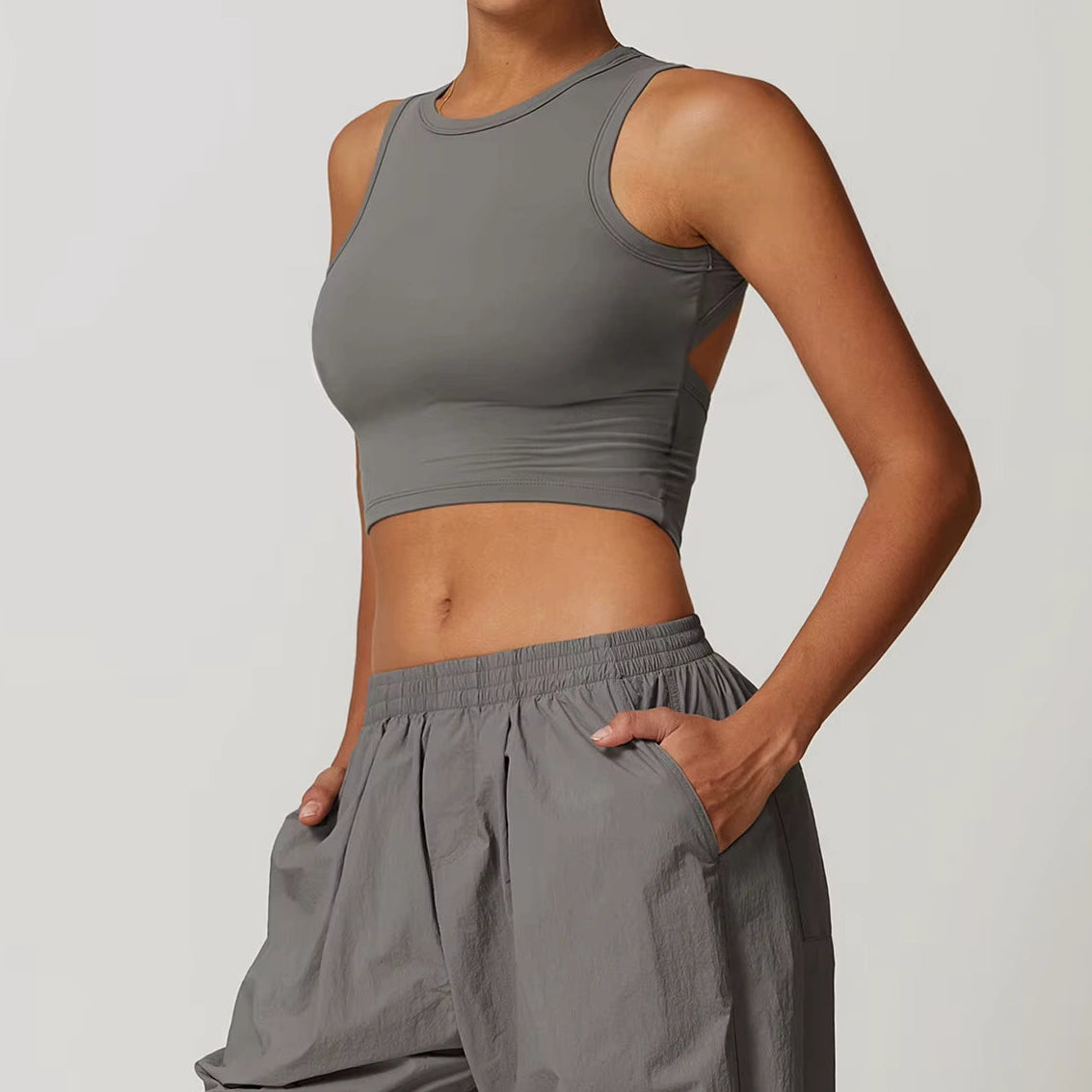 Cropped Fitness Feminino de Secagem Rápida