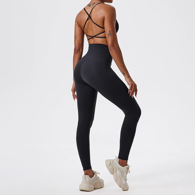 Conjunto Fitness Feminino Calça Legging + Top Esportivo Respirável