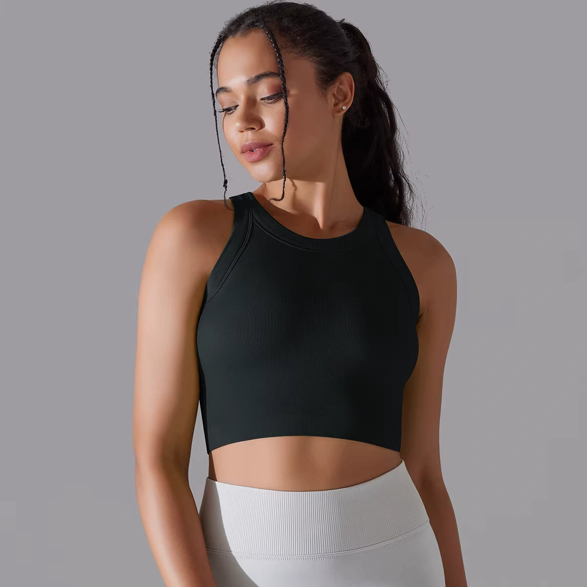 Cropped Fitness Feminino Regata Esportiva Respirável