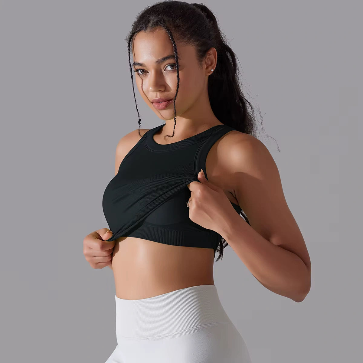 Cropped Fitness Feminino Regata Esportiva Respirável