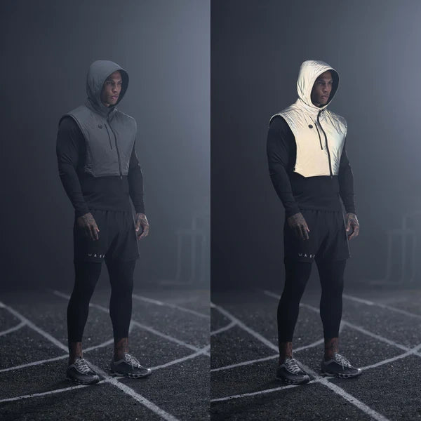 Colete Esportivo Masculino com Capuz Reflexiva
