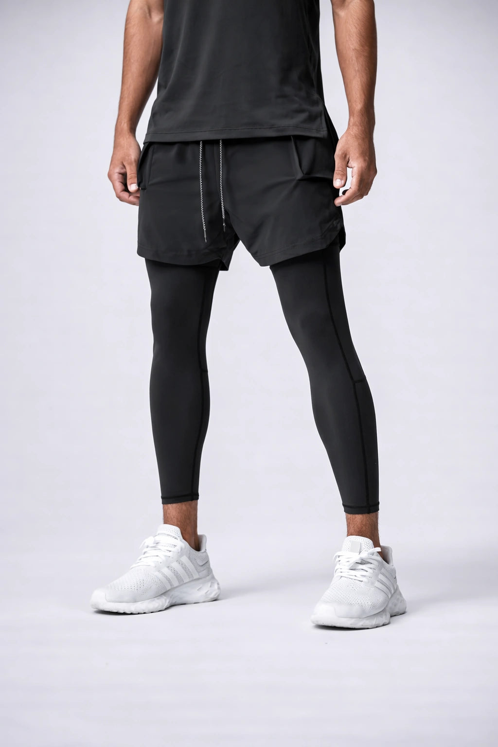 Short de Academia com Legging de Compressão