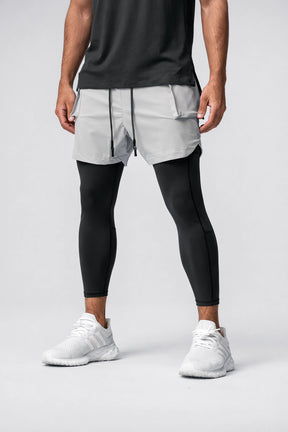 Short de Academia com Legging de Compressão
