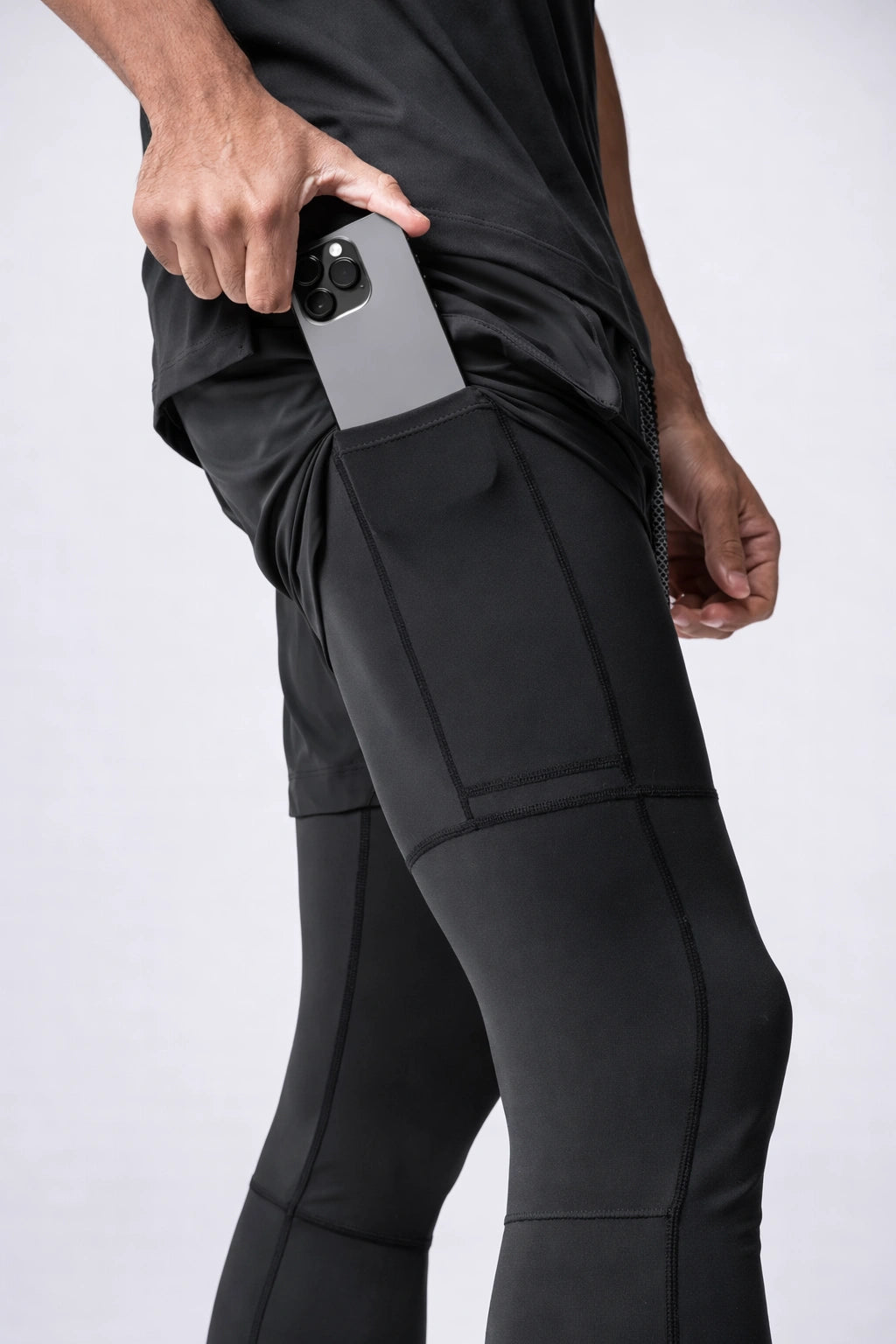 Short de Academia com Legging de Compressão