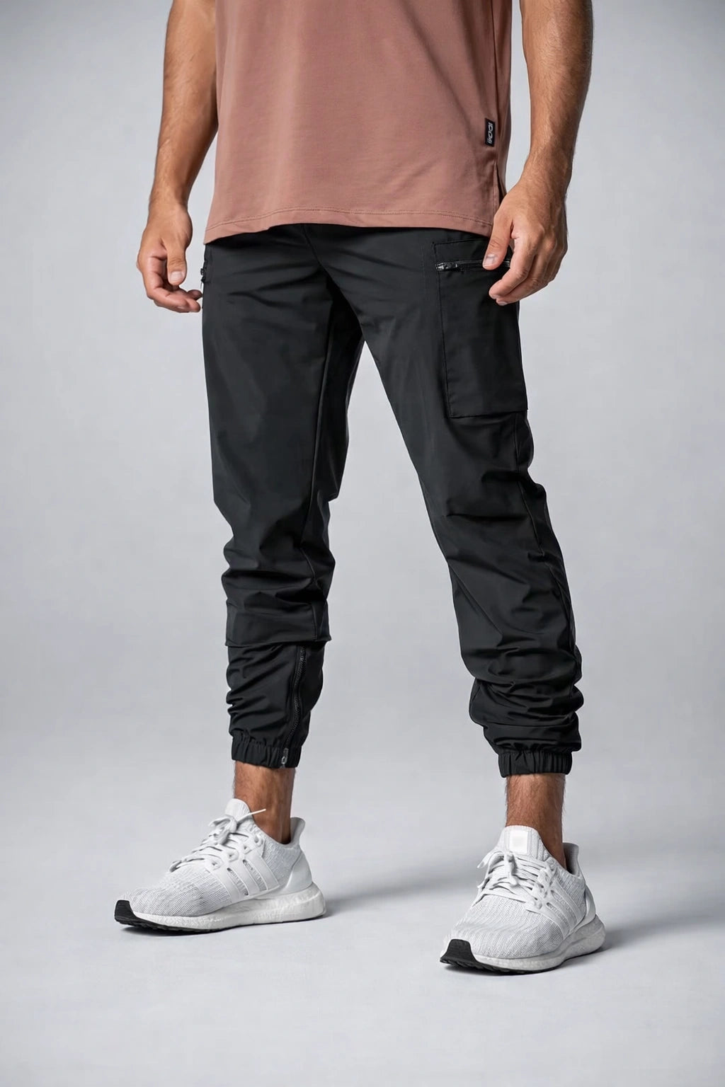 Calça Masculina Esportiva Justa Respirável com Bolso Lateral