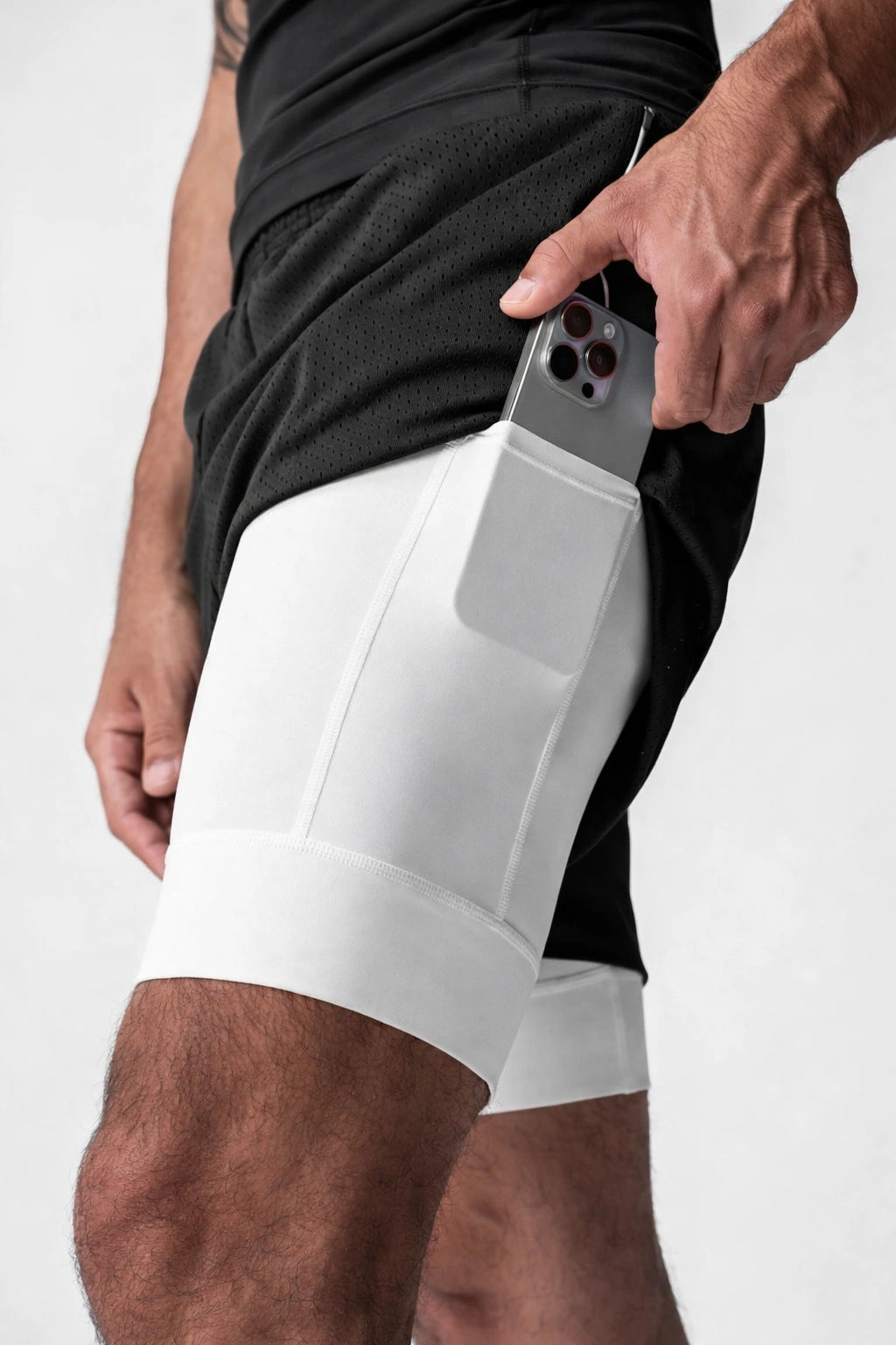 Short Masculino Esportivo Respirável Bolso Interno