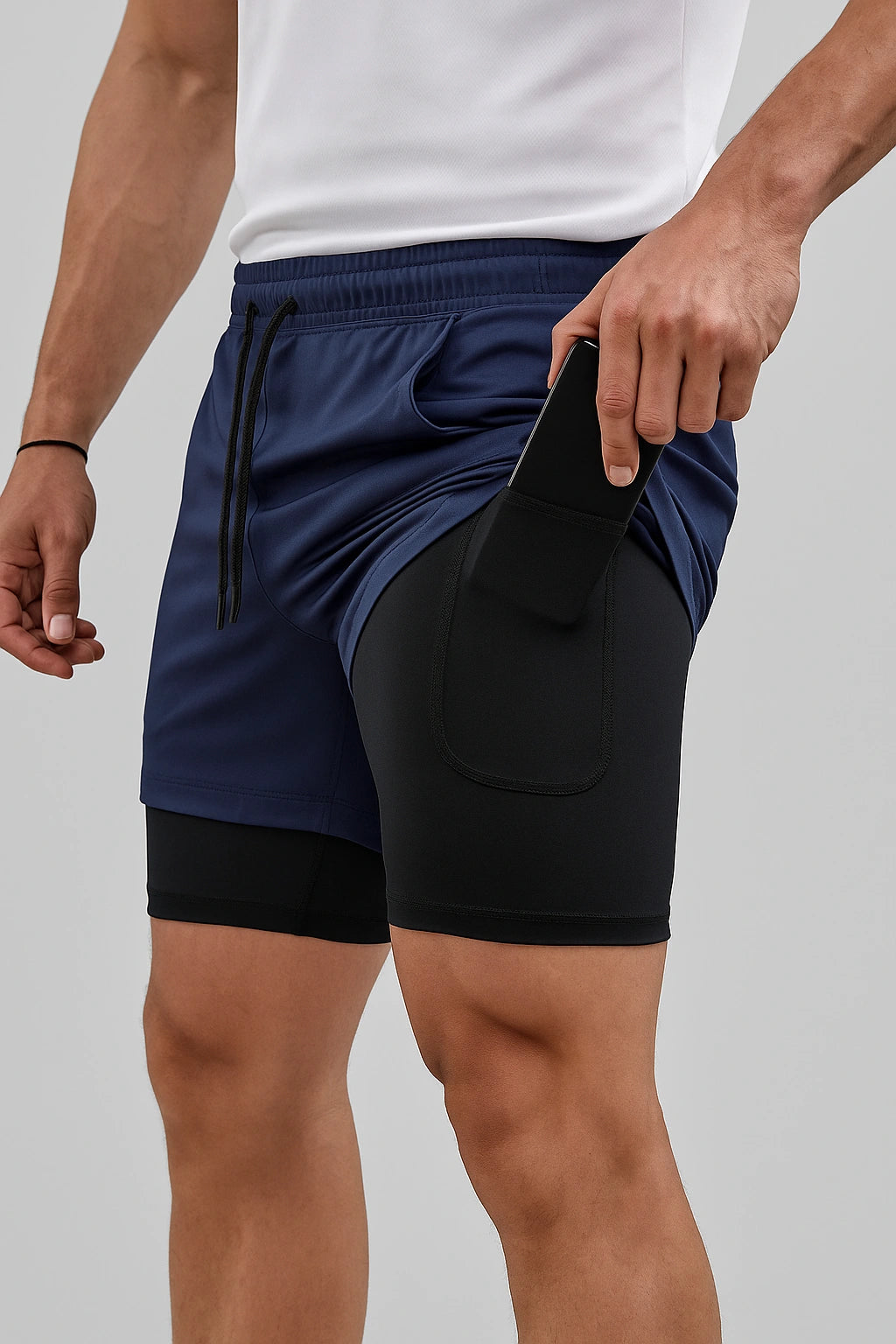 Short Esportivo de Academia Masculino com Bolso Interno - Street Dry 2 em 1