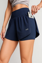 Short Saia Fitness Feminino Respirável com Bolso Interno