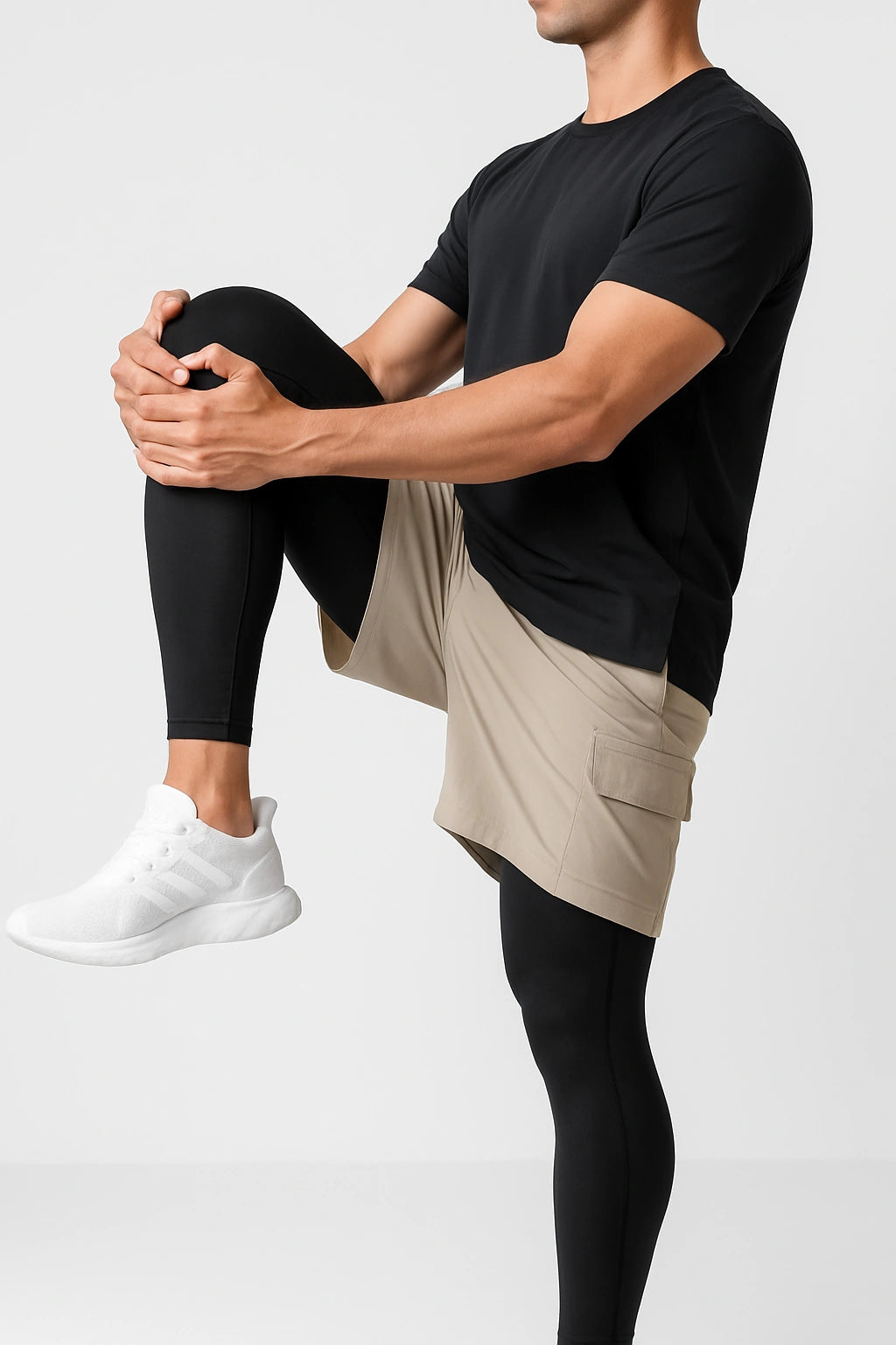 Short de Academia com Legging de Compressão