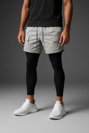 Short de Academia com Legging de Compressão