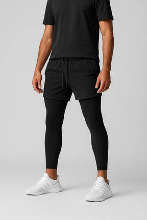 Short de Academia com Legging de Compressão