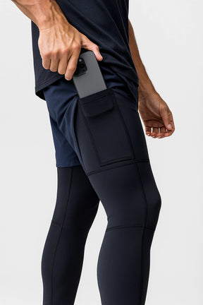 Short de Academia com Legging de Compressão