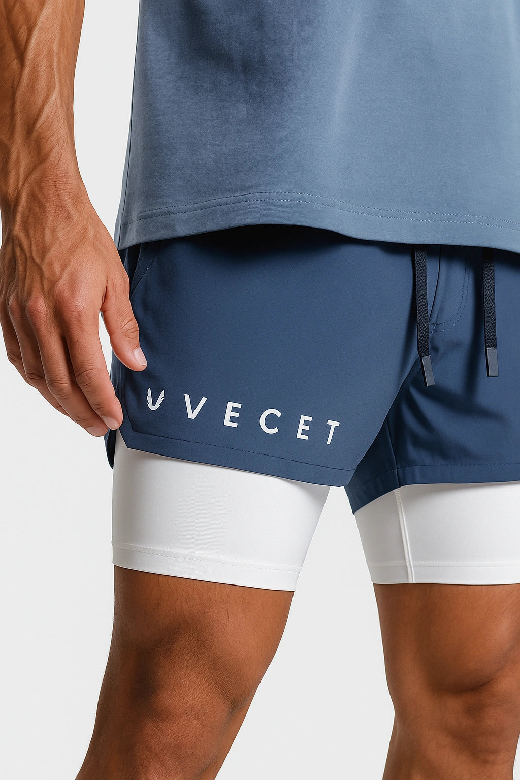 Short Esportivo de Academia Masculino Secagem rápida 2 em 1