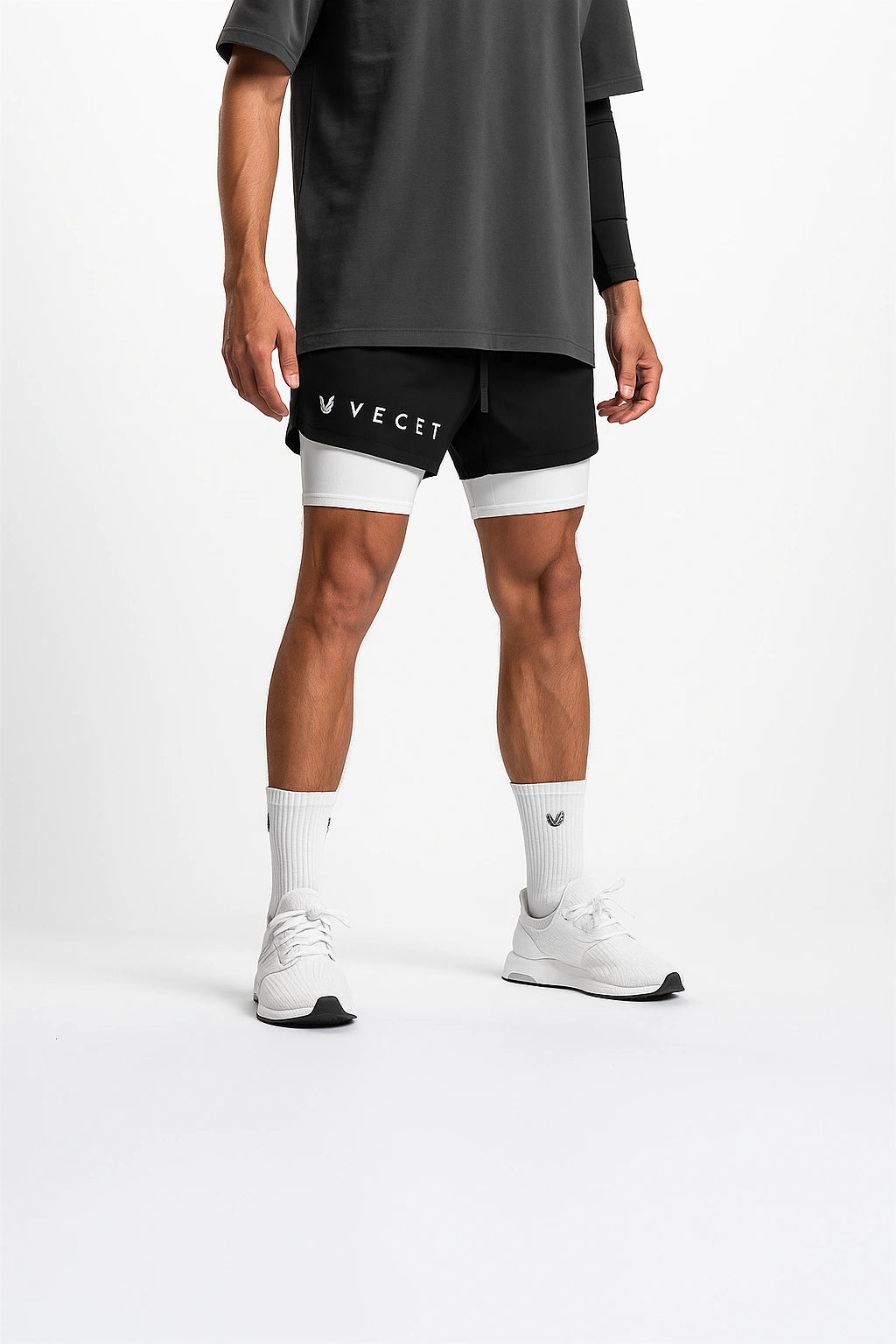 Short Esportivo de Academia Masculino Secagem rápida 2 em 1