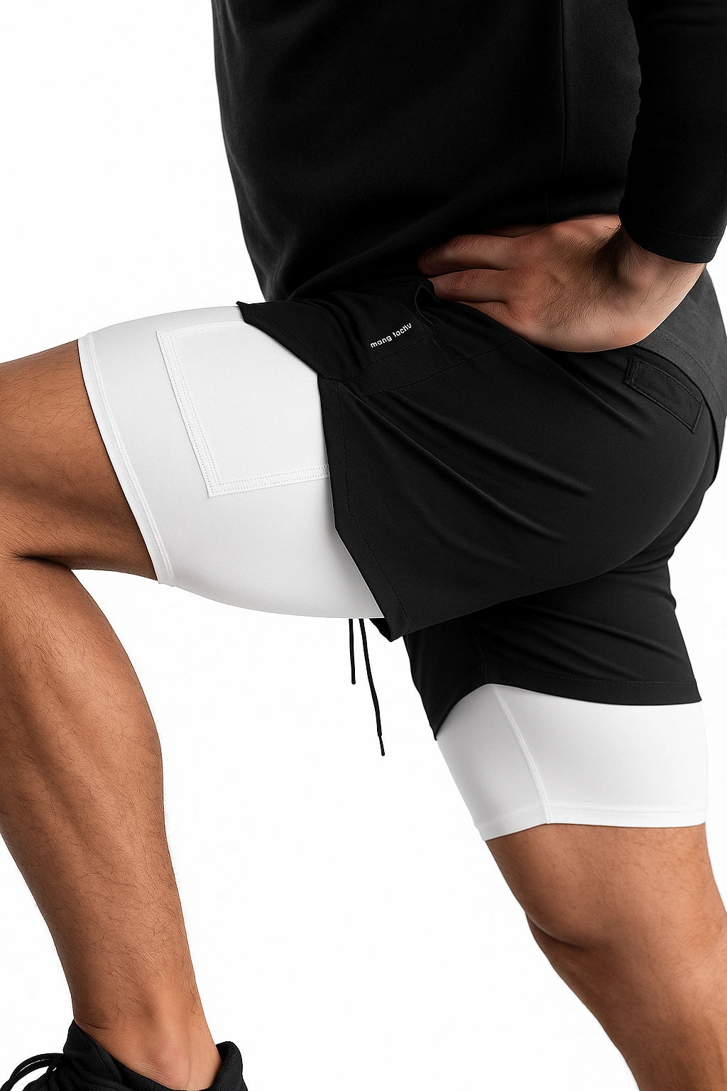 Short Esportivo de Academia Masculino Secagem rápida 2 em 1