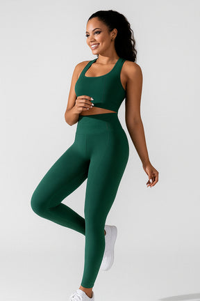 Conjunto Fitness Feminino Calça + Cropped Esportivo