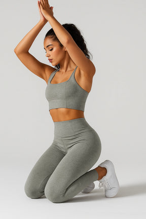 Conjunto Fitness Feminino Calça + Cropped Esportivo
