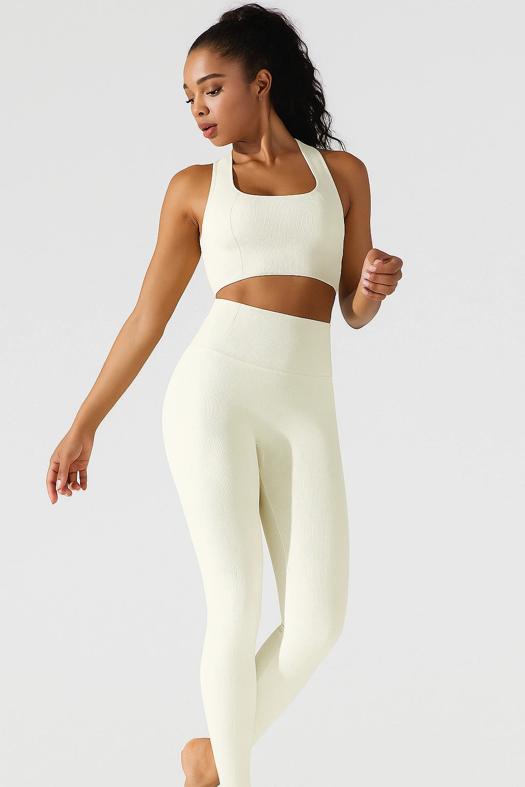 Conjunto Fitness Feminino Calça + Cropped Esportivo
