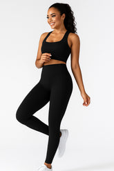 Conjunto Fitness Feminino Calça + Cropped Esportivo